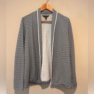 Tommy Bahama Harbor Harringbone Striped Cardigan Jacket Blue/White Size M